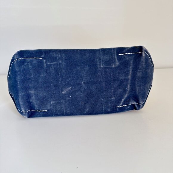 VINTAGE LLBEAN BOAT & TOTE BAG - WHITE WITH NAVY - MONOGRAM EFK - MEDIUM 16" - Picture 9 of 12